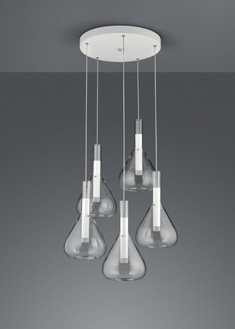 CINQUE Hanglamp Cipera 5-lichts Wit