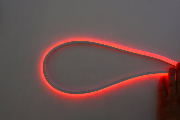 25 meter NEON LED Strip / Neon Flex - 5 Watt/meter - 230V - Waterdicht IP65 - Rood