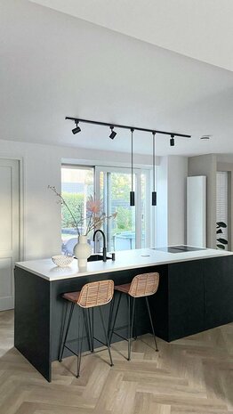  Tube hanglamp voor 1-fase railverlichting - GU10 - 30cm tube - Zwart 