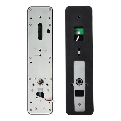 Slim deurslot met vingerafdruklezer en codeslot, IP44, lang