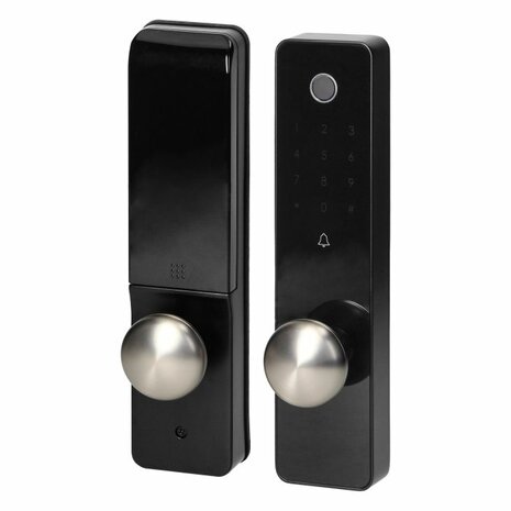 Slim deurslot met vingerafdruklezer en codeslot, IP44, lang