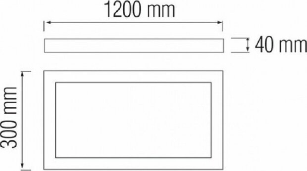 LED Paneel - 30x120cm Daglicht 4200K - 48W - 4400 Lumen Opbouw Rechthoek - Mat Zwart - Flikkervrij