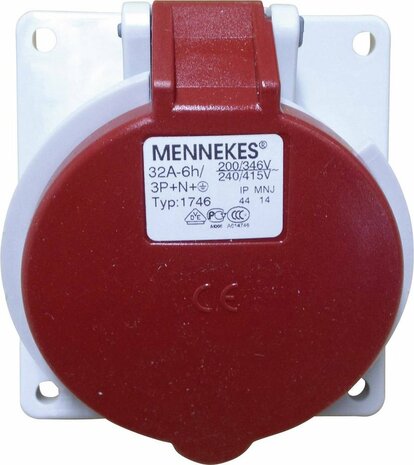 MENNEKES 1746 CEE-wandcontactdoos 32 A 5-polig 400 V 1 stuk