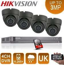 4X HD 1080P HIKVISION CCTV-SYSTEEM Zwart 2 MP DOME CAMERA 20 M IR LED DVR 4CH HDMI P2P REMOTE VIEW - 1 TB HDD