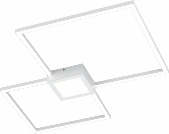 Trio leuchten - LED Plafondlamp - 28W - Natuurlijk Wit 4000K - Dimbaar - Vierkant - Wit - Aluminium