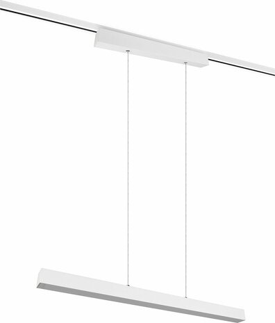 LED Railverlichting - Hanglamp - DUOLINE Up and Down - 2 Fase - 29W - Warm Wit 3000K - Dimbaar - Rechthoek - Mat Wit - Aluminium