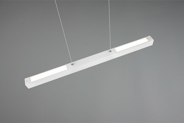 LED Railverlichting - Hanglamp - DUOLINE Up and Down - 2 Fase - 29W - Warm Wit 3000K - Dimbaar - Rechthoek - Mat Wit - Aluminium