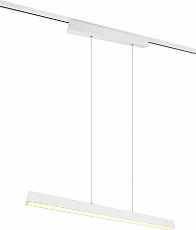 LED Railverlichting - Hanglamp - DUOLINE Up and Down - 2 Fase - 29W - Warm Wit 3000K - Dimbaar - Rechthoek - Mat Wit - Aluminium