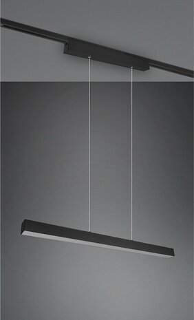 LED Railverlichting - Hanglamp - DUOLINE Up and Down - 2 Fase - 29W - Warm Wit 3000K - Dimbaar - Rechthoek - Mat Zwart - Aluminium