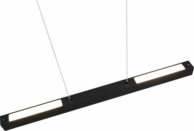 LED Railverlichting - Hanglamp - DUOLINE Up and Down - 2 Fase - 29W - Warm Wit 3000K - Dimbaar - Rechthoek - Mat Zwart - Aluminium