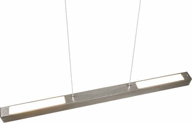 LED Railverlichting - Hanglamp - DUOLINE Up and Down - 2 Fase - 29W - Warm Wit 3000K - Dimbaar - Rechthoek - Mat Nikkel - Aluminium