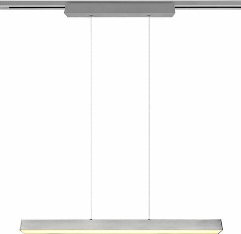 LED Railverlichting - Hanglamp - DUOLINE Up and Down - 2 Fase - 29W - Warm Wit 3000K - Dimbaar - Rechthoek - Mat Nikkel - Aluminium