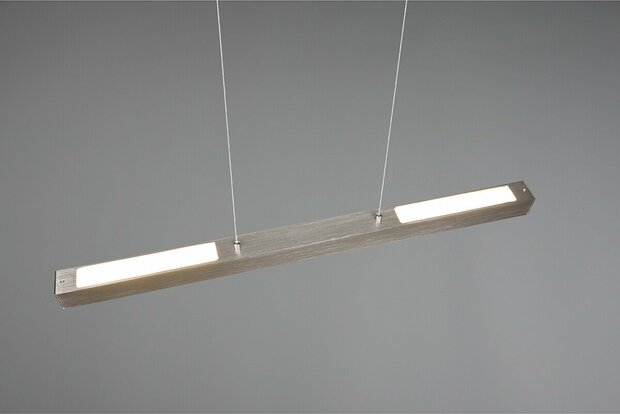 LED Railverlichting - Hanglamp - DUOLINE Up and Down - 2 Fase - 29W - Warm Wit 3000K - Dimbaar - Rechthoek - Mat Nikkel - Aluminium