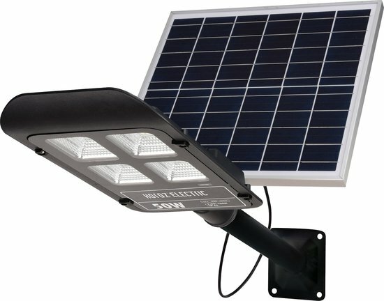 LED Solar Buitenlamp - Wandlamp - Straat Verlichting - Buitenverlichting Zonne Energie - Afstandsbediening - IP65 - Tuinverlichting - 50W - 6400K Koud Wit