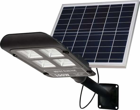 LED Solar Buitenlamp - Wandlamp - Straat Verlichting - Buitenverlichting Zonne Energie - Afstandsbediening - IP65 - Tuinverlichting - 100W - 6400K Koud Wit