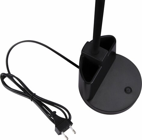 LABOR -LED Bureaulamp - Tafelverlichting - 8w - 4000K Daglicht wit - 560 Lumen - Rond - 3 step touch dimmer - Aluminium - Zwart