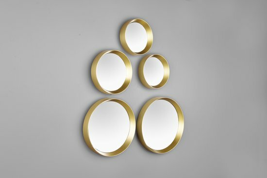 Mirrors&amp;More Vivien Spiegels Set Van 5 Rond In Frame Goud