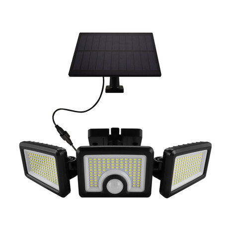 SALEM - Led Solar Zonne-energie - Buiten Wandlamp- 5w 520 Lumen -Zwart - met bewegingssensor