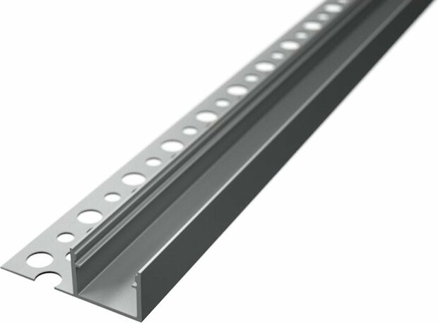 Aluminium Inbouw Zij TEGEL  Profiel - Inclusief Dekking Voor Profiel-Ideaal Voor Gips en Tegels- Plafonds en Wanden Hoogwaardige- Kwaliteit Aluminium -200CM (2M)