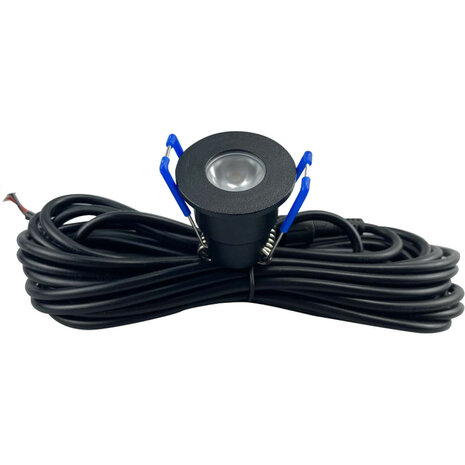 LED Veranda Spot - 3W - Warm Wit 3000K - Dimbaar - Waterdicht IP65 - Inbouw - Afstandsbediening - Rond - Mat Zwart - Aluminium - 12V