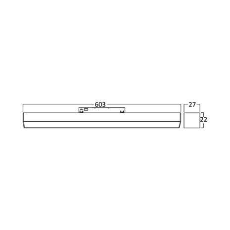 LNR600 18W 48VDC 3000K ZWART MAGNETISCH LINEAIR SPOORLICHT