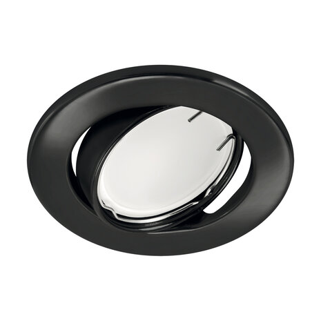 10 x LED Spot Set - GU10 Fitting - Inbouw Rond - Mat Zwart - 5W - Warm Wit 2700K - Kantelbaar &Oslash;82mm