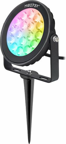 Mi-Light Mi-Boxer - (FUTC02) - LED Tuinlamp 9W RGB+CCT - Prikspot - Tuinspot - Dimbaar - Alle kleuren mogelijk - Warm wit licht tot koud wit licht - Waterdicht - IP66 - Smart verlichting - Smart lamp