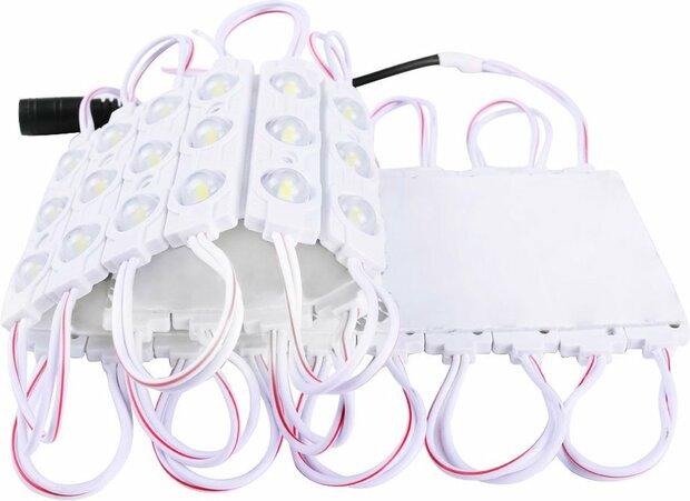 Module LED SET - 3-LED x 20 IJS KOUD wit licht 10000K - DC 12V - IP65