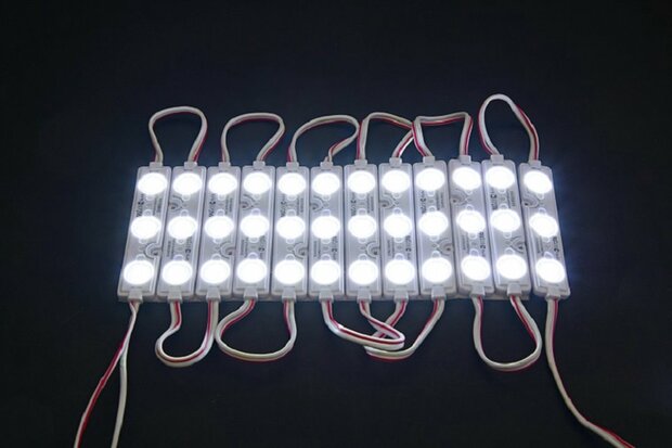 Module LED SET - 3-LED x 20 IJS KOUD wit licht 10000K - DC 12V - IP65