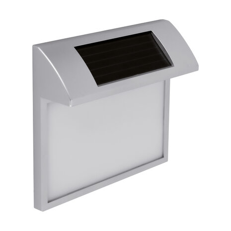 ADRES - Solar wandlamp met nummer - 22.5x24x6.5cm - Chrome/Wit