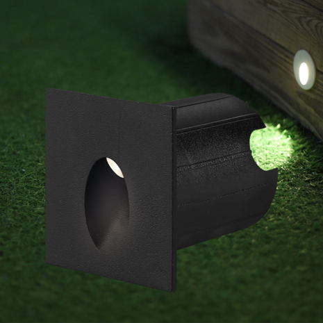 Vector Led Trap verlichting - inbouwspot - Vierkant - 3w -3000K - Warm wit - Zwart