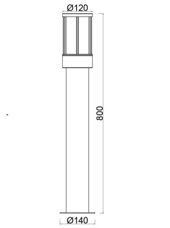 Deko-Light Arbinto -Tuinverlichting - Staande Buitenlamp - Aluminium - Mat Zwart - E27 Fitting - Rond - 80cm