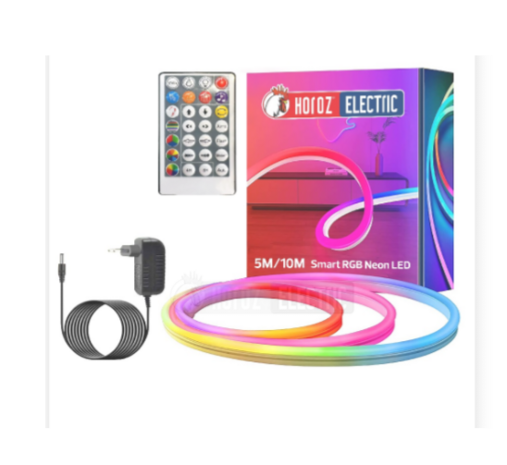 HOROZ  - LED Strip  Led Neon Set Digitaal - 5 Meter - 5050-60 - RGB - Waterdicht IP65 - Afstandsbediening - 12V