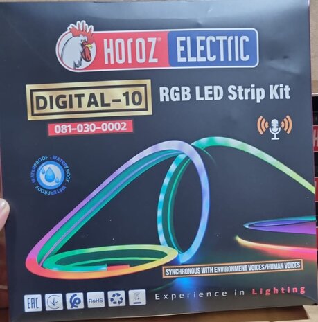 LED Strip Led Neon Set Digitaal - 10 Meter - 5050-60 - RGB - Waterdicht IP65 - Afstandsbediening - 12V