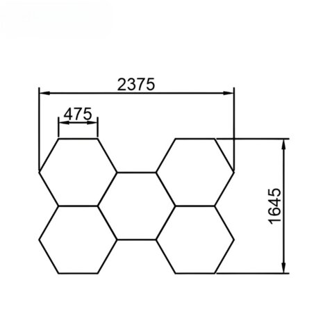 Hexagon 160W Car Showroom Light 440mm*23.6mm
