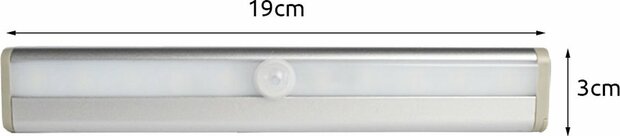 SAM - LED Kastverlichting | 2W | Met sensor | 19 cm | 6500K - Daglicht Wit