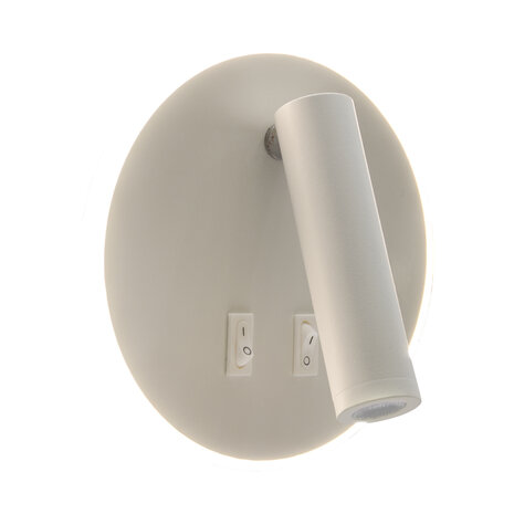 OTELLO Wandlamp - Rond - LED - 6W + 3W - 4000K - Wit