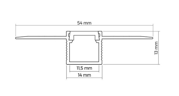 2 meter led profiel - Stucprofiel smal - Profiel voor led strips - Aluminium - Zwart