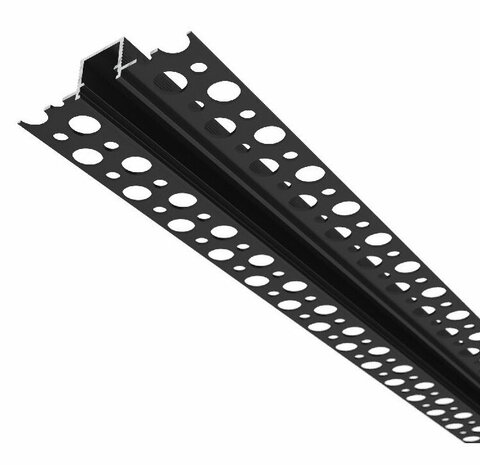 2 meter led profiel - Stucprofiel smal - Profiel voor led strips - Gybroc /vaste plafond - Aluminium - Zwart