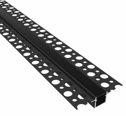 2 meter led profiel - Stucprofiel smal - Profiel voor led strips - Aluminium - Zwart