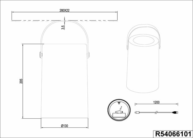 REALITY GARCIA - Tafellamp - Wit - incl. 1x SMD 0,1W - Solar - Zonne energie - Snoerloos - Buitenverlichting - IP44