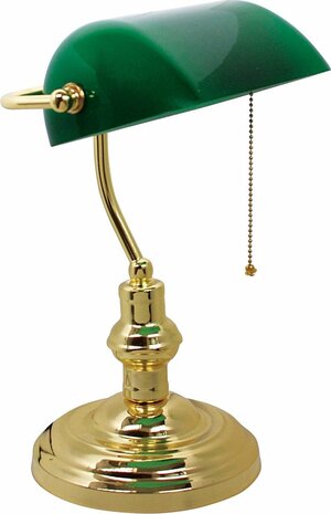 Tafellamp - Classic - Groen Goud Kleur - Banker - E27 Fitting