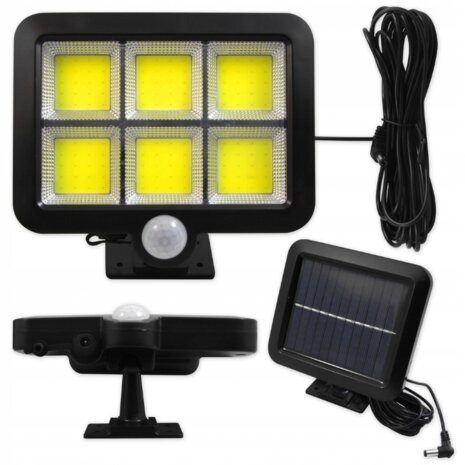 LED-schijnwerper op zonne-energie IP54 6xCOB PIR sensor