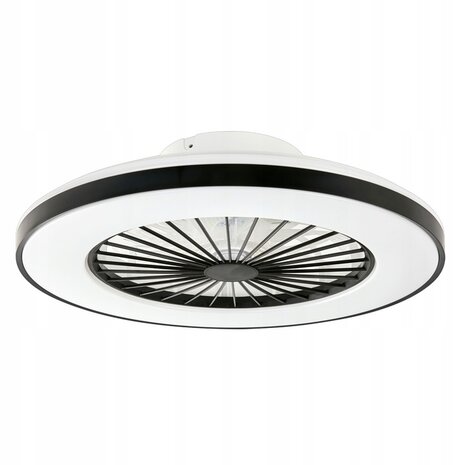 LED Plafondventilator met verlichting 50 cm - Dimbaar met afstandbediening - Zwart