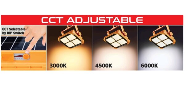 TURBO 400w - CCT -Werklamp - LED lamp - solar powerbank - Waterdicht IP44 - Oplaadbaar - Zonnepaneel
