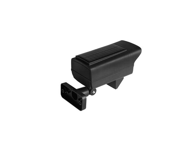 LED-lamp op zonne-energie, 12W - IP65 - Helder wit - dummycamera, bewegingssensor - Zwart