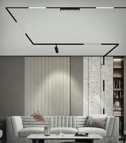 Magnetische Railverlichting - Led Bar | Zwart - 12W - 3000K - 1080lm - 48V - L: 220mm