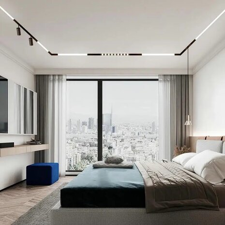 Magnetische Railverlichting - Led Bar | Zwart - 24W - 3000K - 2160lm - 48V - L: 450mm