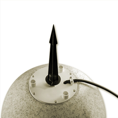 Bollamp - Decoratieve lichtbol, &Oslash;30cm - 1x E27 Fitting - Buitenverlichting - Tuin Verlichting - Moderne vloerlamp - Grijs - Marmerlook - IP65