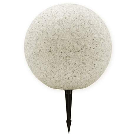 Bollamp - Decoratieve lichtbol, &Oslash;30cm - 1x E27 Fitting - Buitenverlichting - Tuin Verlichting - Moderne vloerlamp - Grijs - Marmerlook - IP65